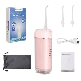 Powerful Portable Mini Cordless Water Dental Flosser: Rechargeable [2000 mAh Li-ion] Oral Irrigator Travel & Home Machine Cleaner Large Vol Telescopic Tank 5 Modes IPX7 Waterproof Electric Teeth Pick