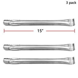Hongso 15" x 1" Universal Stainless Steel Burner for Grill Master 3 Burner 720-0737 720-0697, Kenmore 146.16133110 146.16132110, Uberhaus 780-0007A, Permasteel PG-40402S0L PG-50410SRLB Gas Models