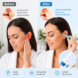 Silicone Spiral Ear Cleaning Tool for Personal Care – Washable Reusable Earwax Remover with Soft Flexible Tip