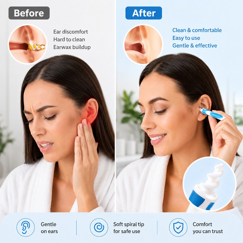 Silicone Spiral Ear Cleaning Tool for Personal Care – Washable