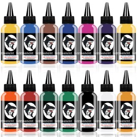 AYCOS Tattoo Ink-14 Colors 30 ml Tattoo Ink Set Colored Ink-Tattoo Supplies with Microblade Paint and UV Tattoo Ink - for Body Tattooing and Art Painting