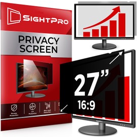 SightPro 27 Inch 16:9 Computer Privacy Screen Filter for Monitor - Privacy Shield and Anti-Glare Protector