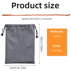 Kids Bike Tow Rope – Mountain Bike Towing Strap for Children, Elastic Stretch Cord for Pulling Kids' Bikes, Durable & Safe Bicycle Attachment for Family Trail Rides (Orange)