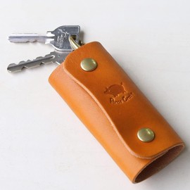 Polcolosso Double Hook Key Case, Original Tochigi Leather, Made in Japan, Genuine Leather, Camel