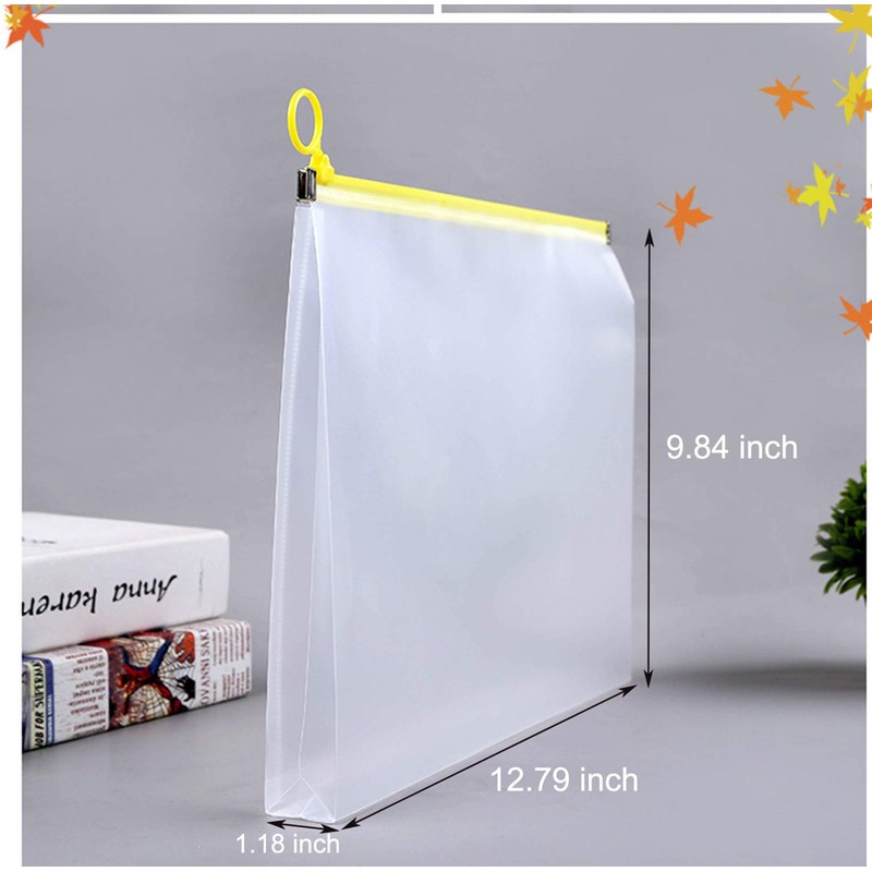 YOAVIP 9x12 A4 Clear Zip Plastic Wallet Envelopes File Document