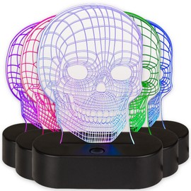 MIK funshopping 3D Light Night Light 3D Effect Lamp with Colour Changing 20 cm High (Skull)