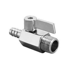 BesNPT Stainless Steel Shut Off Valve 1/2" NPT Male x 5/16" Hose Barb Ball Valve for Water Fuel Air
