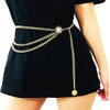 Nieeweiy Women Trendy Multilayer Metal Link Waist Chain Waist Belt