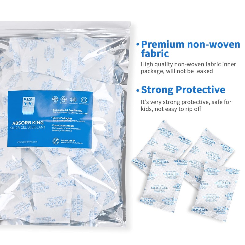 Silica Gel Packs - 80Pcs 20Gram Moisture Absorbers, Premium Transparent