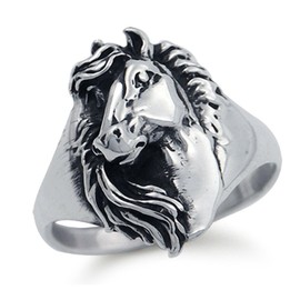 Silvershake 925 Sterling Silver Horse Ring Size 4.5
