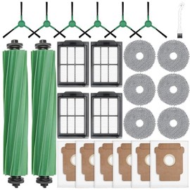 25 Pcs Replacement Parts for iRobot Roomba Plus 405 Combo/505 Combo /507 Combo Robot Vacuum Cleaner, Include 2 Main Brushes, 6 Dust Bags, 6 Mop Pads, 4 Filters, 6 Side Brushes and 1 Cleaning Tool