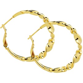 ToHeart Gold Twisted Hoop Earrings for Women Lightweight 14K Gold Huggie Hoop Earrings Minimalist Hooped Dainty Party Gifts