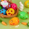 JOYIN Toy 24 PCs Plastic Printed Bright Easter Eggs, Over