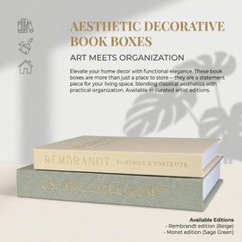 Decorative Faux Books Set of 2,Linen Decorative Boxes for Coffee Table, Aesthetic Fake Books for Home Decor Bookshelf Décor