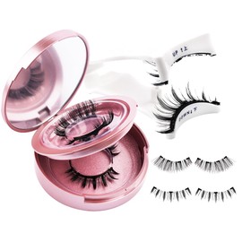 Magnetic False Eyelashes 2 Pairs Natural Look Magnetic Eyelashes Fluffy & Lightweight Lashes, Reusable, Easy to Apply, No Glue Needed by Wendy Lashes (2 Pairs,KS02+XM1)