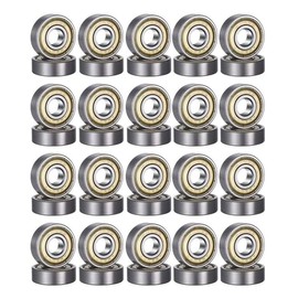 Pack of 40 608 ZZ Ball Bearings, 8 mm x 22 mm x 7 mm Metal Double Shielded Miniature Deep Groove Ball Bearings for Skateboard Roller Inline Skates