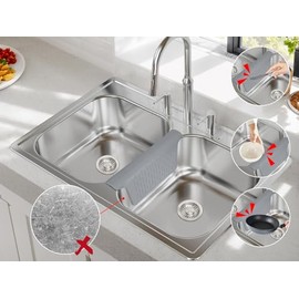 Sink Saddle, Divider Mat, Kitchen Sink Mat, Silicone Protector, No Smell, Never Stain, Ultra Soft, 12.83'' x 11.1''