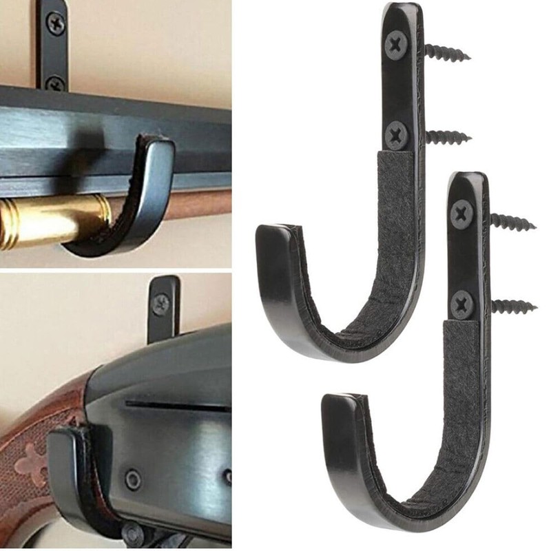 RALSPEC 4 x Padded Rifle Wall Mounting Hooks Brackets Gun