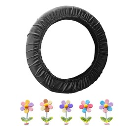 1 Piece Steering Wheel Protective Cover And 5 Piece Flower Ornaments, Auto Accessories, Steering Wheel Dust Cover, Car Interior Supplies.