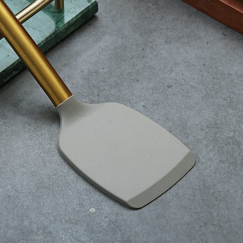 Gold Spatulas, Berglander Non-stick Silicone Solid Turner Titanium Gold Plating