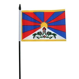 Tibet Hand Waving Flag 6" x 4" inch Flag Superstore