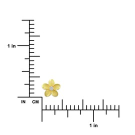 Sterling Silver with Yellow Gold Tone Overlay 9mm Plumeria Stud Earrings