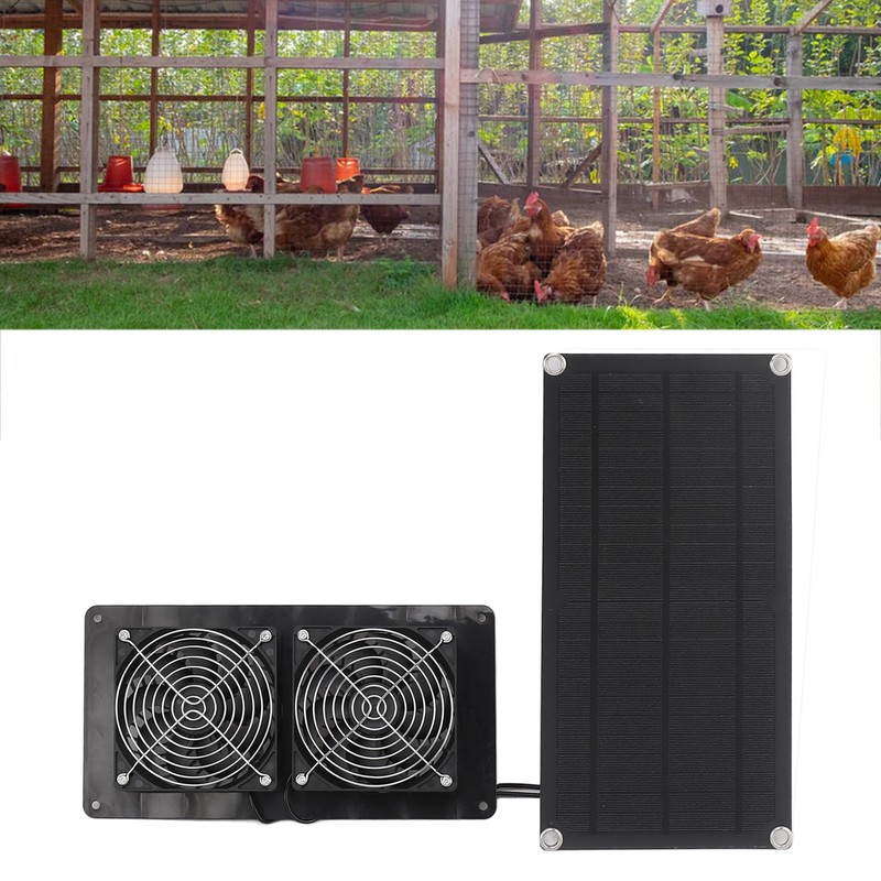 Solar Powered Exhaust Fan Professional 10W High Efficiency Double Fans