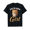 Just an Alpha Girl Female Alpha Lion T-Shirt, black