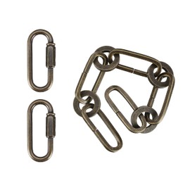 Aspen Creative 21123-07-1, Steel Heavy Duty Chain & Two Quick Link Connector for Lighting Fixture/Swag Light/Plants / 1 Foot, Antique Brass, 8 Gauge