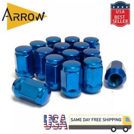 ARROW 20x Blue 1.4" Tall M12x1.5 Bulge Acorn Lug Nut 3/4" Hex Fit Genesis Hyundai