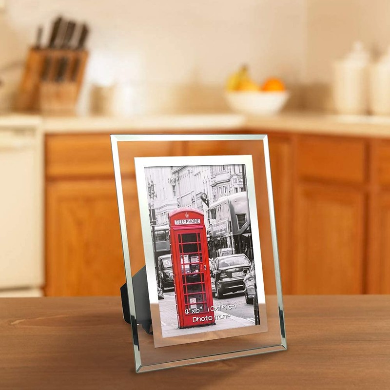 Schliersee 4x6 Glass Picture Frame Set of 12, Silver Mirrored