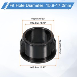 uxcell 18 Pcs Cable Snap Bushing Grommet, 5/8" Mounting Dia Black Round Nylon Snap in Cable Grommet Protector, Plastic Cable Hole Grommets for Wiring