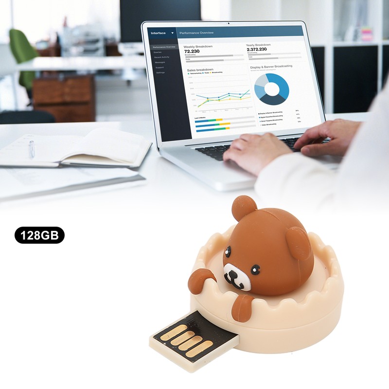 Cartoon USB Flash Drive Brown Bear Cartoon USB2.0 Support Hot