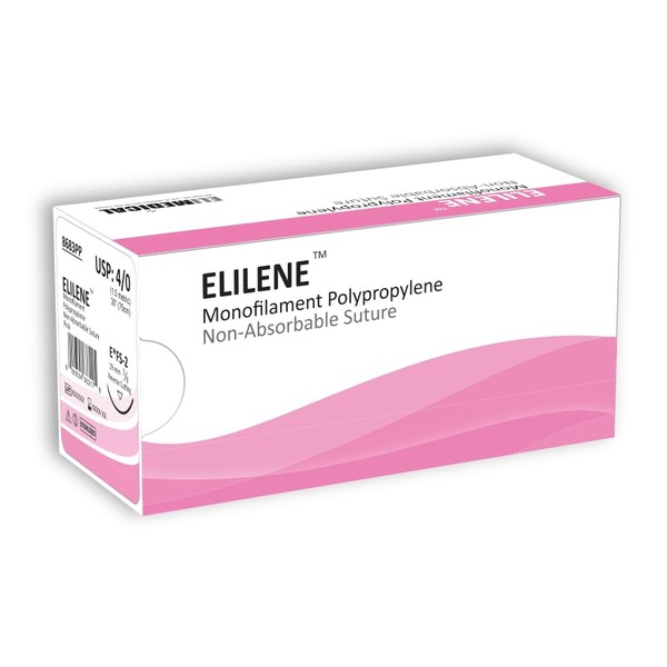 Elimedical ELILENE Suture with Reverse Cutting Needle, 12 Pack. Surgical