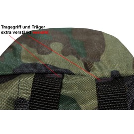 2Stoned Sports Backpack Leisure Backpack Gym Bag with Embroidery Motif in 5 Colours for Women, Men and Children, Woodland Camo (Rudeboy)