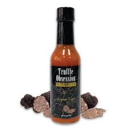 De Lux Farms-Truffle Obsession Gourmet Hot Sauce (Original, Mild Heat)-Kosher Certified Hot Sauce Made w/ Aged Cayenne Peppers and White Truffle Oil-Non GMO, Plant Based, Zero Sugar (5 oz, 1 Pack)