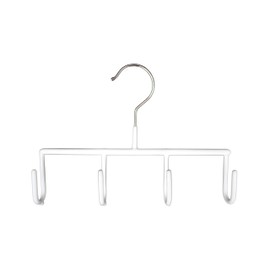 Mawa by Reston Lloyd Non-Slip Space-Saving Clothes Hanger for Belts with 4-Hooks, Style GH, Set of 2, White