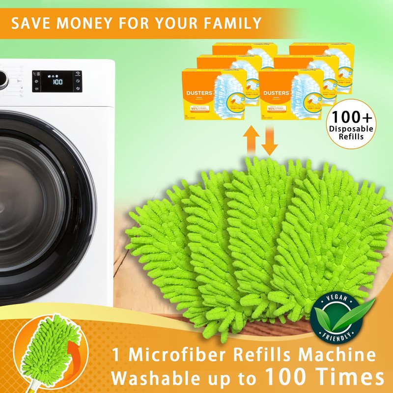 Yicotira Reusable Duster Refill Compatible with Swiffer Hand Duster -