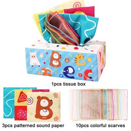OZXVXZO Tissue Box Baby Tissue Box Toy Baby Toy 6 Months Baby Montessori Toy Sensory Toy Interactive Sensory Toddler Tissue Box for 6 9 12 Months Baby Gifts