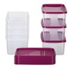 MiraHome Freezer Containers 8 x 1.3 L Rectangular Pink -