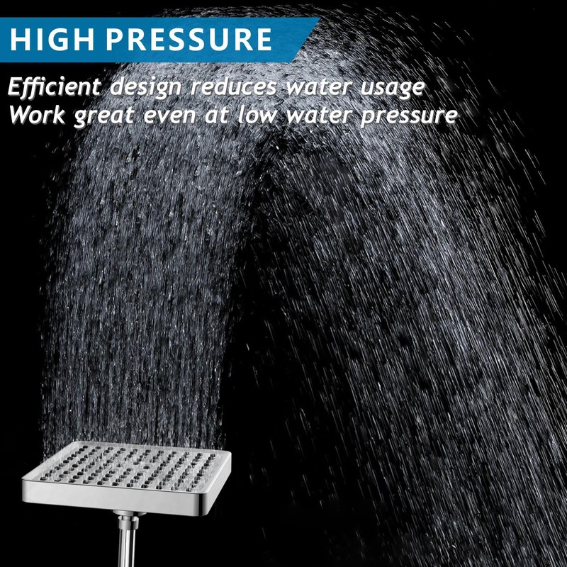 Nuodan High Pressure Rain Shower Head with 11'' Extension Arm