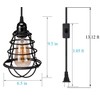 Industrial Plug in Pendant Light, Asnxcju Vintage Hanging Cage Pendant
