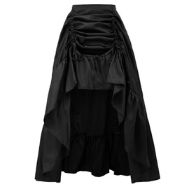 Scarlet Darkness Women Steampunk Gothic Skirt Bustle Pirate Skirts Black L