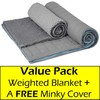 15lb Weighted Blanket + A FREE Minky Cover, Exclusive Stay-Put
