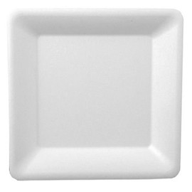 12 Plates Sugar Cane Pure Square 26 cm x 26 cm White Organic Disposable Plates