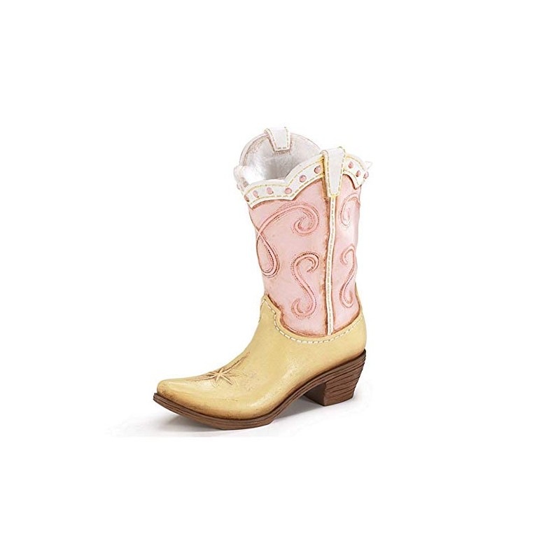 Pink Ladies Cowboy Cowgirl Boot Vase - Great Western Country