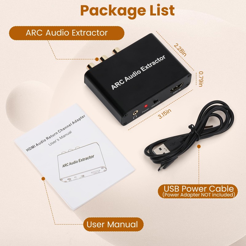 HDMI ARC Audio Extractor, HDMI ARC to Optical RCA Audio