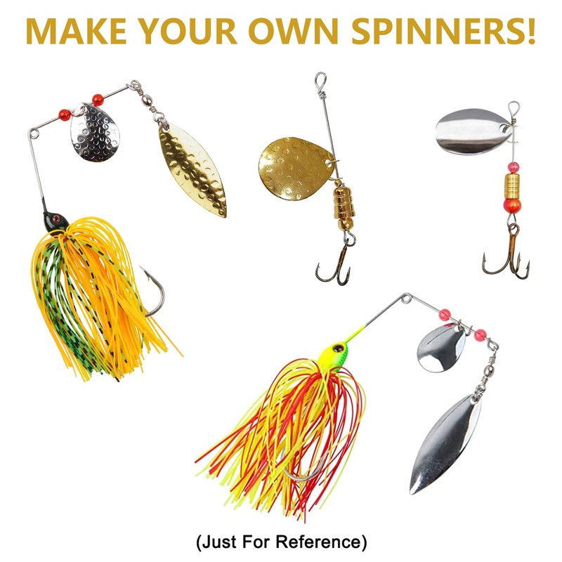 Fishing Spinner Blades Split Rings Kit, 100 Pieces Colorado Willow