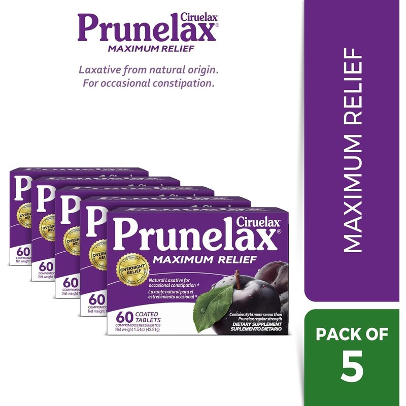 Prunelax Ciruelax Maximum Relief Laxative Tablets with Natural Senna for