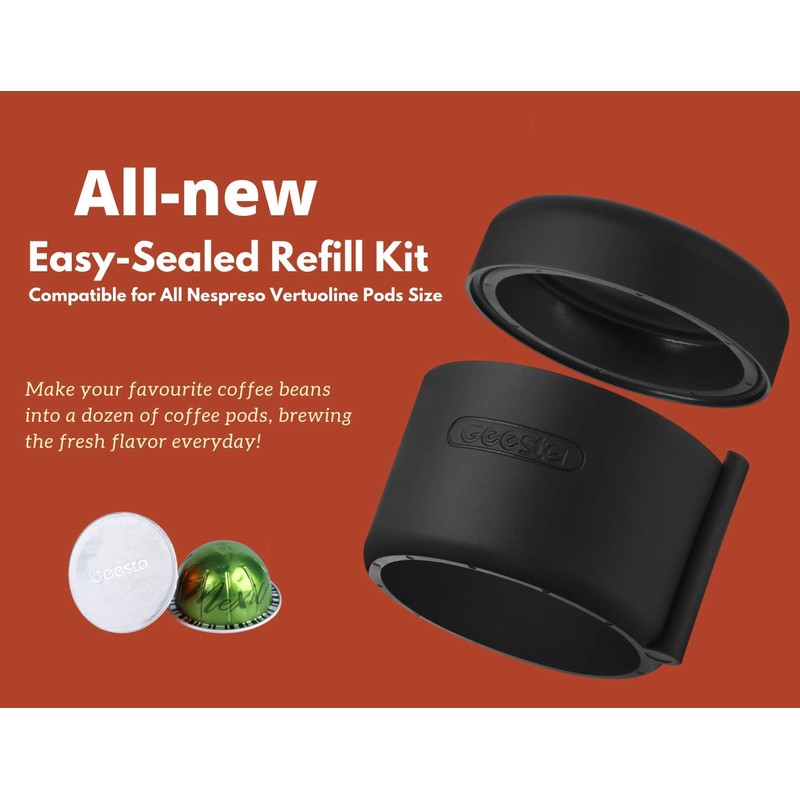 Easy-Seal Coffee Capsule Refill Kit for Nespresso Vertuoline with a